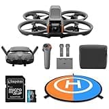 DJI Avata 2 Fly More Combo (Three Batteries) with 256GB MicroSDXC Memory Card and 30" Double-Sided Drone Landing Pad with Carrying Case Bundle (3 Items)