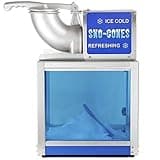 Paragon - Manufactured Fun Arctic Blast SNO Cone Machine for Professional Concessionaires Requiring Commercial Heavy Duty Snow Cone Equipment 1/3 Horse Power 792 Watts, Blue