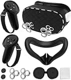 Silicone Cover Set Compatible with Meta/Oculus Quest 3s Accessories, Silicone Face Cover, Controller Grip Cover, Camera Lens Protector, VR Shell Cover, Protective Lens Cover, Not Fit Quest 3