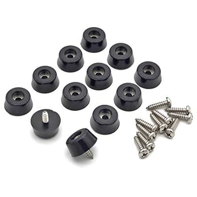 Rubber Feet for Cutting Board with Stainless Screws, 12 Pieces Non Slip Rubber Bumper Feet for Electronics 13/16" W x 3/8" H
