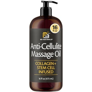 Firming Body Massage Oil with Collagen & Stem Cell – Helps Smooth The Appearance of Cellulite & Improve Skin Texture – Refreshing Aromatherapy Body Oil for Legs & Full Body – 16 Fl Oz