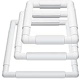 Janinka Embroidery Hoop 3 Pcs Cross Stitch Hoops and Frames White Rectangular Cross Stitch Embroidery Snap Frame DIY Sewing Tool for Quilting Silk-Painting 6 x 6, 8 x 8, 11 x 11 in(White)