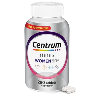 Centrum Minis Silver Women's Multivitamin for Women 50 Plus, Multimineral Supplement with Vitamin D3, B Vitamins, Non-GMO Ingredients, Supports Memory and Cognition in Older Adults - 280 Ct