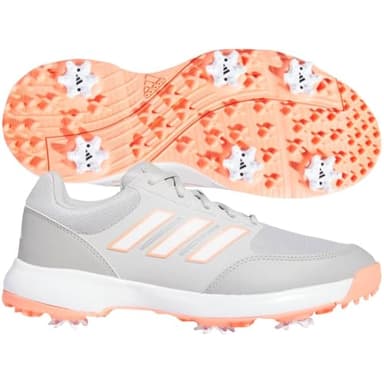 adidas Women's Tech Response 3.0 Golf Shoes, Grey Two/Footwear White/Coral Fusion, 6.5