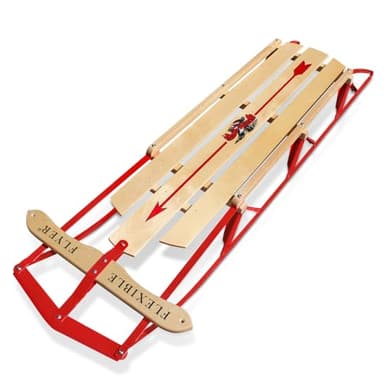 Flexible Flyer 54-Inch Metal Runner Sled – Classic Wooden Snow Sled for Kids & Adults – Sturdy Wood & Steel Construction, Easy to Steer - Family Winter Fun.