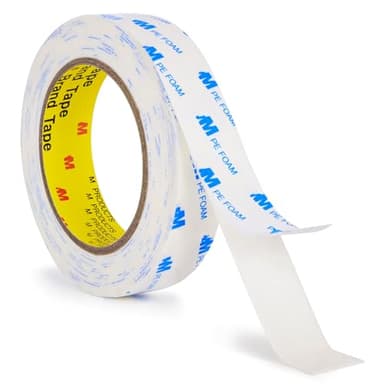 Double Sided Tape 1"×16.5Ft, Mounting Tape Heavy Duty No Residue, Removable PE Foam Tape Strips, Extra Strong Adhesive Tape Waterproof for Walls Home Office Decor Crafts Paint Picture Poster