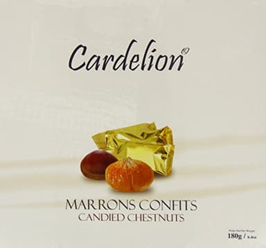 Cardelion Marrons Glacés (Candied Chestnuts), Vegan • Gluten-Free • Halal – Sugared Chestnut, Gift-Ready – 5, 10 or 20 Pieces (90g/180g/360g) (10 Pieces, 180, Gram)