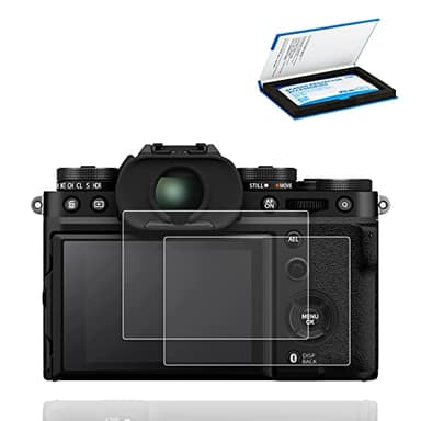 JJC 2 Pack Camera Screen Protector Camera for Fujifilm X-S20, Ultra-Thin Anti-Fingerprint Anti-Scratch 9H Hardness 2.5D Rounded Edges Tempered Glass Protector