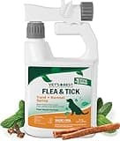 Vet's Best Flea and Tick Yard and Dog Kennel Spray, Mosquito Repellent with Certified Natural Oils, Plant Safe with Ready-to-Use Hose Attachment, Flea and Tick Prevention for Dogs, 32 oz