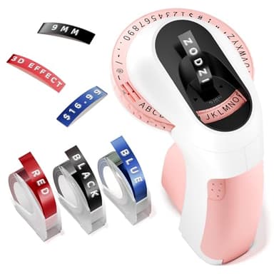 Embossing Label Maker Machine with Tapes,Vintage Embossed Label Maker,Retro Label Makers,Old School Manual Embosser with 3 Rolls 3D Embossing Tapes for Home/Office/Scrapbook Supplies/Junk Journal Kits