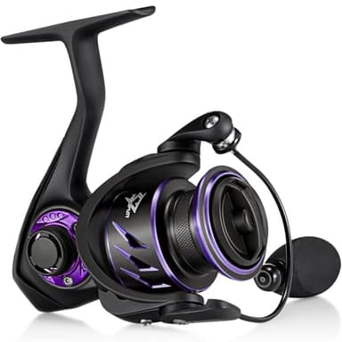 Piscifun Viper X Spinning Reel, Ultralight 6.2:1 High Speed Spinning Fishing Reel, 10+1BB, Carbon Fiber 33 LB Max Drag, 1000 Serie, Purple