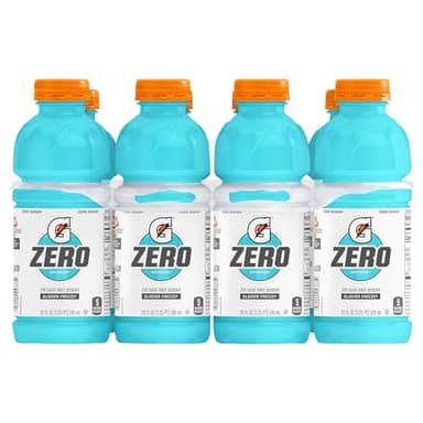 Gatorade Zero Sugar Thirst Quencher Sports Drink, Glacier Freeze, 20 Ounce Bottles (Pack of 8)
