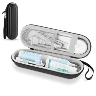 TYSORETY Toothbrush Travel Case for Oral B/Oral-B Pro 1000 1500 5000 7000 & Philips Sonicare 4100 1100 5300 5100 6100/iO Electric Toothbrush, Hard Protective Storage Bag (Black)