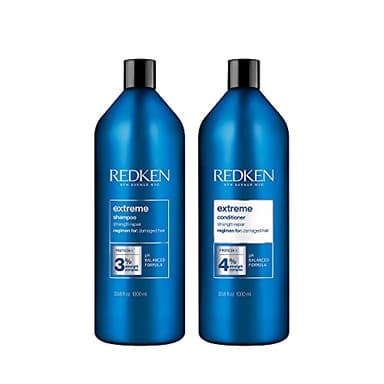 Redken Extreme Shampoo & Conditioner Set For Damaged Hair - Strengthens Hair and Repairs Breakage, Infused With Proteins