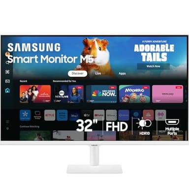 SAMSUNG 32-Inch M5 (M50D) Series FHD Smart Monitor with Streaming TV, Speakers, HDR10, Gaming Hub, Multiple Ports, Workout Tracker, Vision Accessibility Tools, LS32DM501ENXZA, 2024