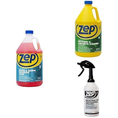Zep House and Siding Pressure Wash Driveway and Concrete Cleaner with 2 Spray Bottles - ZUVWS128 1 Gallon & ZUCON128 1 Gallon & C32810 40 oz - Remove Dirt, Grease and Grime