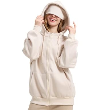 Eocicvvi Zip Up Hoodies with Eye Mask & Multi Pockets Unisex Sweatshirts Casual Jackets Comfy Outfits Airplane Mode Hoodie
