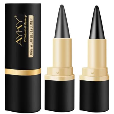 AYKY Long Wear Gel Eyeliner, Tattoo Pencil Liner Waterproof Smudge Proof Gel Eyeliner for Mature Women, Professional Make-Up Silver Gray Brown Black Gel Eye Liner Pencils for Older Women (#02+#04)