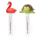 XY-WQ 2 Pack Floating Pool Thermometer, Large Size Easy Read for Water Temperature with String for Outdoor and Indoor Swimming Pools and Spas