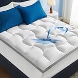 Bedsure California King Mattress Topper - Pillow Top Cal King Size Mattress Protector with 8-21 Inches Deep Pocket, 800 GSM Extra Thick Waterproof Bed Pad Fitted for Home, Bedroom, Hotel - White