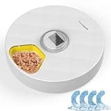 Devopet Automatic Cat Feeder Wet Food, 6 Meals Cordless Automatic Pet Feeder, Cat Food Dispenser with 4 Ice Packs, Dry & Wet Food Auto Feeder, Feeding Station for Cats and Dogs