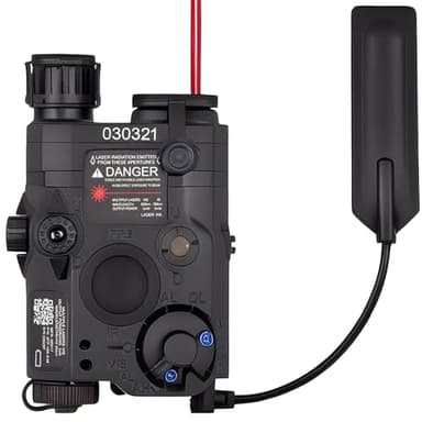 CTOPTIC Airsoft PEQ 15 Box IR Laser Red Laser Sight LED Wihte Flashlight with Press Switch Mount Kit Black