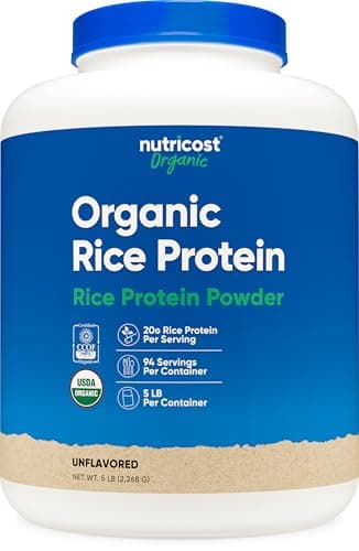Nutricost Organic Rice Protein Powder (5 LB) - Gluten-Free, GMO-Free (from Brown Rice)