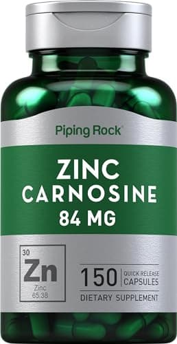 Piping Rock Zinc Carnosine Supplement | 84mg | 150 Capsules | Non-GMO, Gluten Free