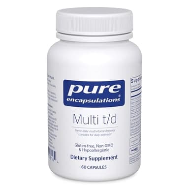 Pure Encapsulations Multi T/D - Multivitamin & Mineral Supplement - for Daily Wellness, Cardiovascular & Immune Health* - Rich in Vitamins & Minerals - Gluten Free & Vegetarian - 60 Capsules