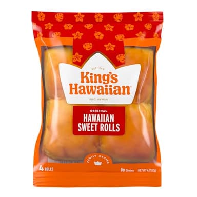 KING'S HAWAIIAN Original Hawaiian Sweet Rolls, Dinner Rolls 4 Count