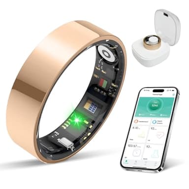 Smart Ring Health Tracker, Sleep/Exercise Monitoring, iOS /Android Compatible, IP68 Water Resistance, No Subscription Required, 5-Day Battery Life, Suitable for Both Women and Men (Rose Gold, 8)