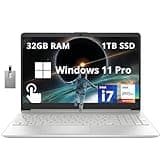 HP 15.6" FHD Touchscreen Business Laptop, Intel i7-1255U, 32GB RAM, 1TB PCIe SSD, Intel Iris Xe Graphics, Num Pad, Webcam, Windows 11 Pro, Natural Silver, 32GB Hotface USB Card