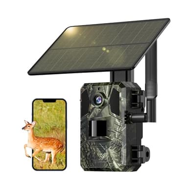 SEHMUA Trail Camera Cellular Trail Cameras 2K Live Streaming 4G LTE Cellular Gen 3rd Solar Powered Game Camera Remote Phone Access Playback Motion Activated 0.2s Trigger Time Green
