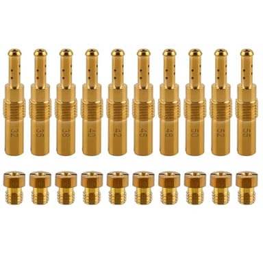 Carbhub 10 pcs Carburetor Main Jet with 10 pcs Slow & Pilot Jet for PWK Keihin OKO CVK Fits Chinese Scooters ATVs Karts with 125cc 150cc GY6 Motor Engine Carb