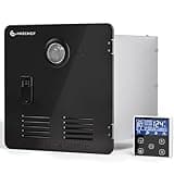 AMZCHEF RV Tankless 65,000BTU Water Heater,CSA Certificated,3.9 GPM Water Heater, with 15 x 15 inches Black Door and Remote Controller,12V,5000FT Endless Hot Water for RV