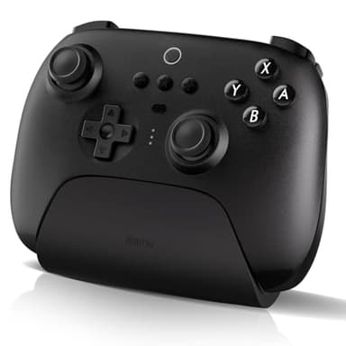 Nargos 8Bitdo Ultimate Bluetooth Controller with Charging Dock for Switch/Switch 2, Steam Deck & PC Windows, 2.4G Wireless Pro Gamepad with Back Buttons, Hall Effect Joysticks (Black)
