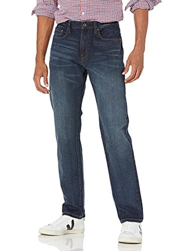 Amazon Essentials Men's Athletic-Fit Stretch Jeans - Discontinued Colors, Dark Wash, 34W x 32L