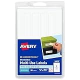Avery Erasable Multi-Use Removable Labels, 7/8" x 2-7/8", White, Non-Printable, 80 Blank Labels Total (5429)