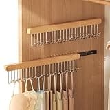 2 pack valet rods for closets, extendable and pull-out wardrobe pole for hanging clothes, wardrobe pole with metal hooks, 16.2 inch closet rod extender, closet valet rod slide out