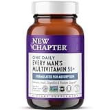 New Chapter Men's Multivitamin 50 Plus for Brain, Heart, Digestive, Prostate & Immune Support with 20+ Nutrients + Astaxanthin - Every Man's One Daily 55+, Gentle on The Stomach - 72 ct