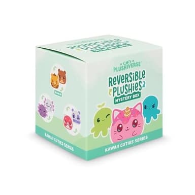 TeeTurtle Kawaii Cuties Series Reversible Plushie Mystery Box - 3-Inch Mini Two-Sided Blind Box Plush with Embroidered Details - Cute Collectible Surprise Toy for Kids, Teens, and Adults