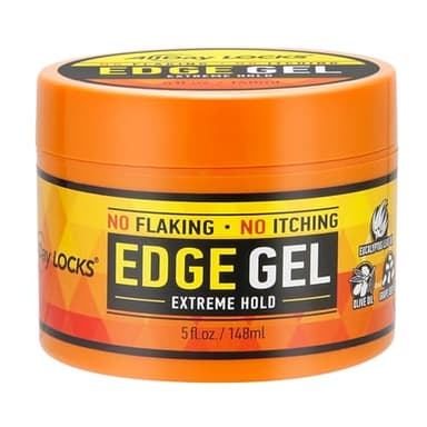 AllDay Locks Edge Gel Extreme Hold - Hair Gel for Maximum Control & Braiding, Natural Edge Lock & Fixer for Women & Men, Sleek Moisturizing Formula, No Frizz, Flakes, or Grease - 5 oz Jar
