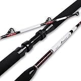 Fiblink Trolling Rod Saltwater Deep Dropper Big Game Rod Conventional Boat Roller Rod Carbon Fishing Pole (2 Pieces - 5'6" - 30-50lbs)