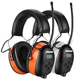 PROHEAR 027 AM FM Radio Headphones for Mowing Snowblowing Work Shops 2 Pack Orange and Grey