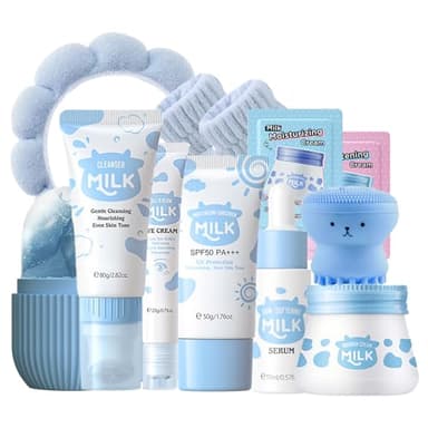 Milk Skin Care Sets Birthday Christmas Gifts for Teenage Girls - Skin Care for kids- Skincare for Girls 10-12- Teen Skin Care Kit for Women Girl Stuff - Skin Care for Teens - Facial Kit for Women