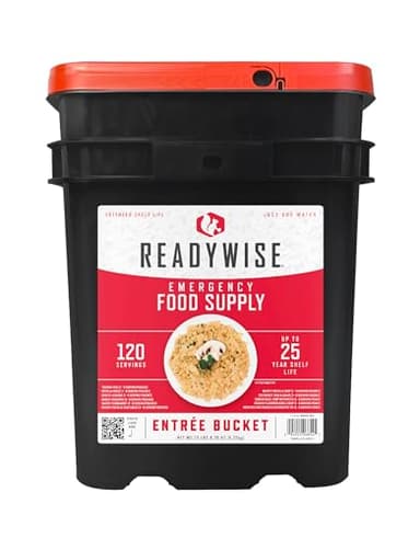ReadyWise Emergency Food Supply - 120 Servings Favorites Sample Bucket, Survival Food Kit, Freeze Dried Prepper Food & Dehydrated Meals for Camping Essentials & Backpacking, up to 25 Year Shelf Life