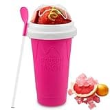 Jairuty Slushie Maker Cup, Quick Frozen Magic Cups for Homemade Milk Shake Ice Cream Maker, Double Layer Squeeze Slushy Maker Cup, Birthday Gifts for Kids,Friends,Family(Pink, 350ML)
