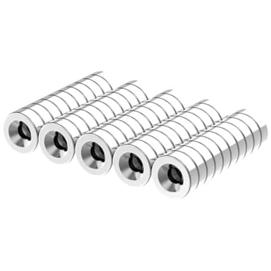 AplysiaTech N52-3/8 D x 1/8" H - 50 Pack with #4 Countersunk Hole Ring Magnet, Powerful Small Rare Earth Magnets, Strong Neodymium Disc Magnets for DIY, Building, Scientific, Craft Magnet