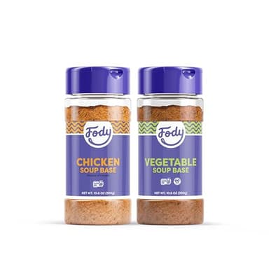 Fody Foods Chicken & Vegetable Soup Base & Seasoning, 10.6 Oz (Pack of 2), Ready to Use, Garlic and Onion Free, Low FODMAP Certified, Gut & IBS Friendly, Non-GMO, Gluten Free