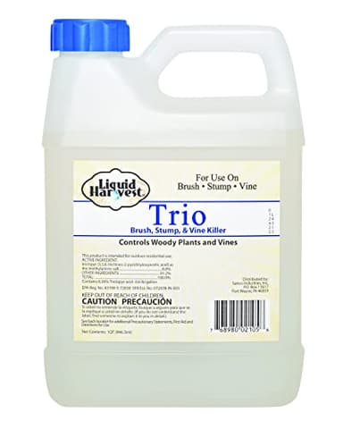 Liquid Harvest Concentrated Brush Killer (Comparable to Leading Triclopyr Brands) - 32oz- Formulated to Control over 70 types of Brush, Vines, Harmful Weeds, and Woody Plants – Also Kills Stumps & Prevents Sprouting